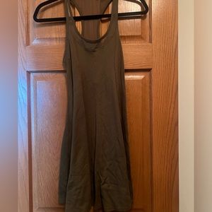 Dark Green Dress Midi with thick straps. Size medium.